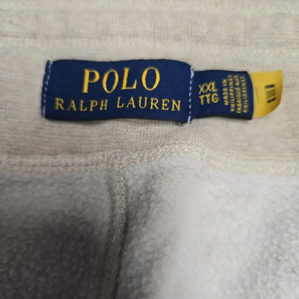 Polo Ralph Lauren Men XXL Fleece Sweatpants Oatmeal Heather Beige Drawstring Hem